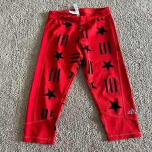 Adidas red and black pattern legging